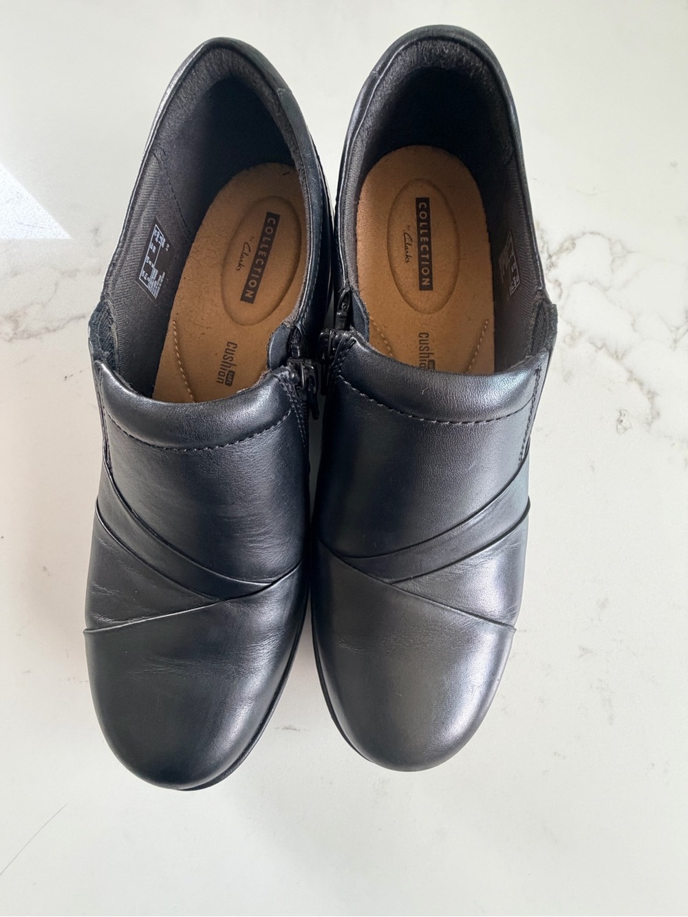 Collection B Black Slip-On Loafers with Subtle Stitch Accent